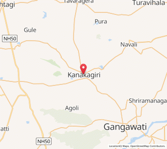 Map of Kanakgiri, Karnataka