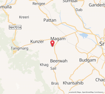 Map of Kandhom, Kashmir