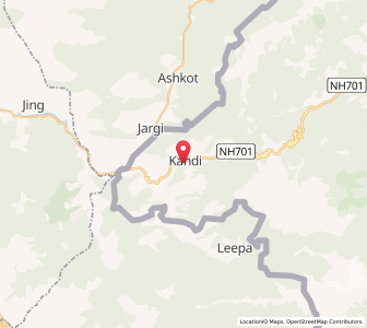 Map of Kandi Pain, Kashmir