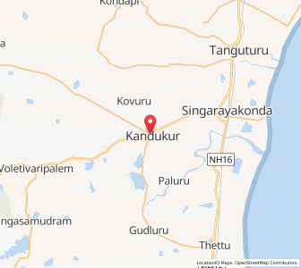 Map of Kandukur, Andhra Pradesh