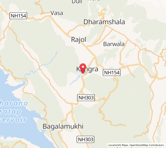 Map of Kangra, Himachal Pradesh
