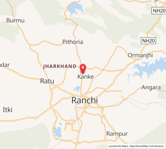 Map of Kanke, Jharkhand