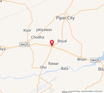Map of Kaparda, Rajasthan