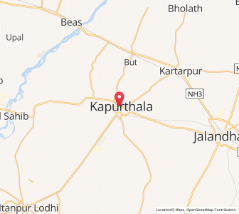 Map of Kapurthala, Punjab