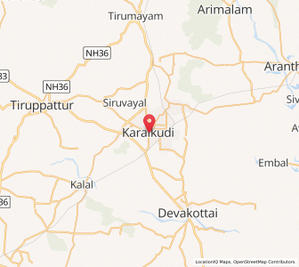 Map of Karaikkudi, Tamil Nadu