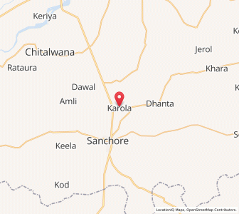 Map of Karola, Rajasthan