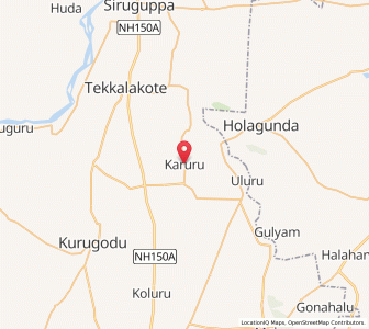 Map of Karuru, Karnataka