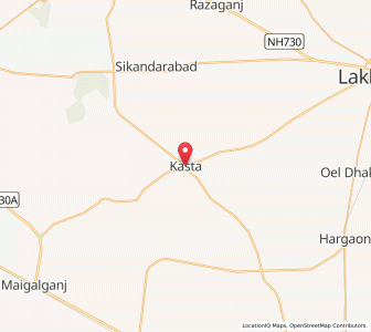 Map of Kasta, Uttar Pradesh