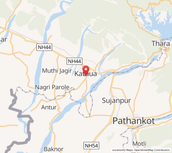 Map of Kathua, Kashmir