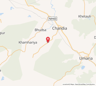 Map of Kauria, Madhya Pradesh