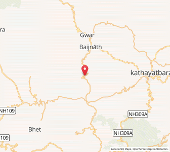 Map of Kausani, Uttar Pradesh