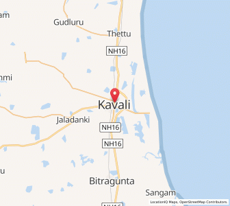 Map of Kavali, Andhra Pradesh