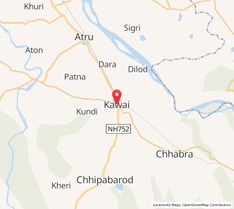 Map of Kawai, Rajasthan