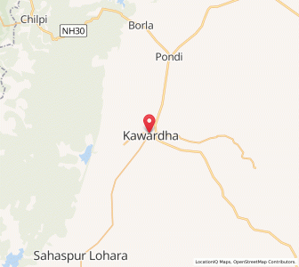 Map of Kawardha, Chhattisgarh