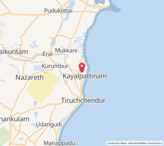 Map of Kayalpattinam, Tamil Nadu