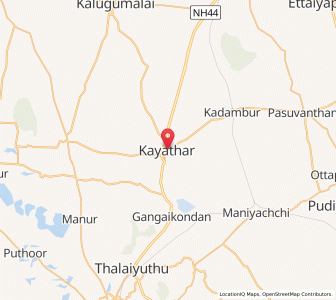 Map of Kayattar, Tamil Nadu