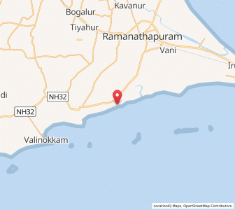 Map of Keelakarai, Tamil Nadu