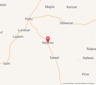 Map of Kelniya, Rajasthan