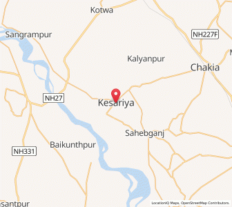 Map of Kesariya, Bihar