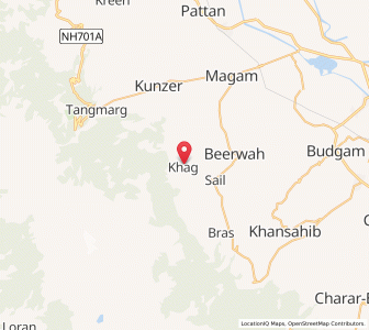 Map of Khag, Kashmir