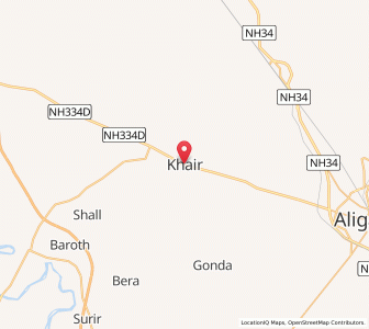 Map of Khair, Uttar Pradesh