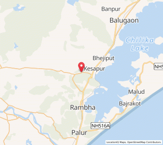 Map of Khallikot, Odisha