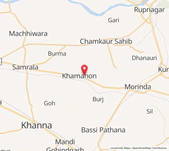 Map of Khamanon, Punjab