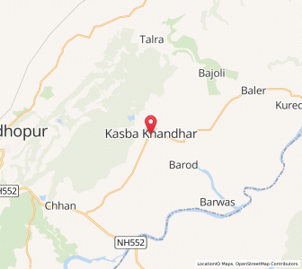 Map of Khandhar, Rajasthan