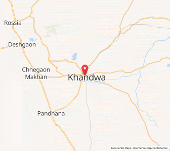 Map of Khandwa, Madhya Pradesh