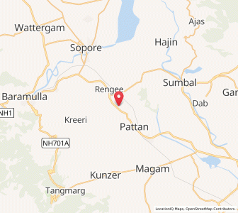 Map of Khanyar, Kashmir