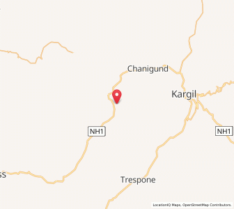 Map of Kharbu, Kashmir