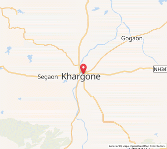 Map of Khargone, Madhya Pradesh