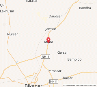 Map of Kharo, Rajasthan