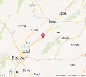 Map of Kharwa, Rajasthan