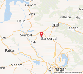 Map of Khir Bhawani, Kashmir