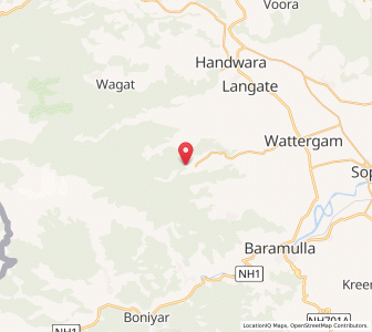 Map of Kitardaij, Kashmir