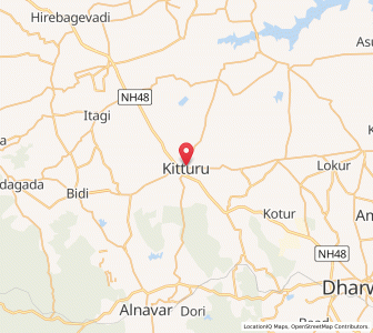 Map of Kittur, Karnataka