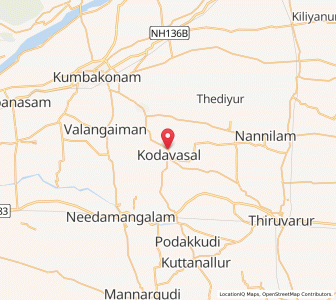 Map of Kodavasal, Tamil Nadu