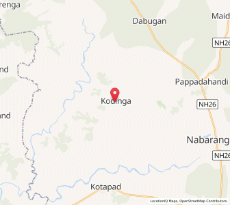 Map of Kodinga, Chhattisgarh