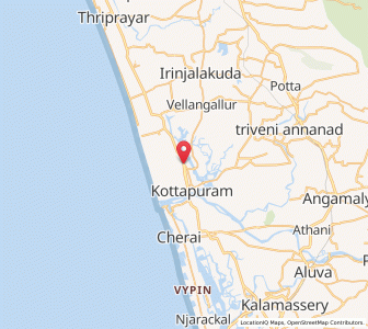 Map of Kodungallur, Kerala