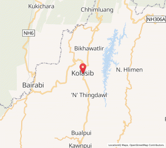 Map of Kolasib, Mizoram