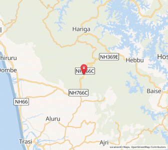 Map of Kollur, Karnataka