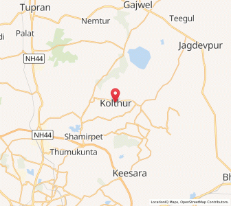 Map of Koltur, Andhra Pradesh