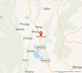 Map of Komana, Chhattisgarh