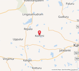 Map of Kommi, Andhra Pradesh