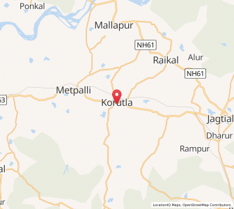 Map of Koratla, Andhra Pradesh