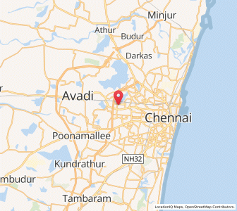 Map of Korattur, Tamil Nadu