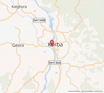 Map of Korba, Chhattisgarh
