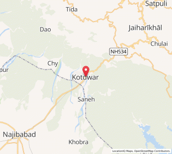 Map of Kotdwara, Uttarakhand