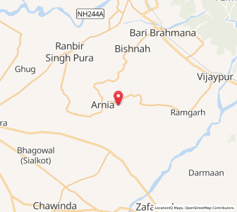 Map of Kothe Arnia, Kashmir